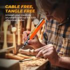 Mini draadloos roterende toolset, 39-in-1 set, 6 snelheden tot max 16000 RPM, 3.7V motor met minder trillingen, oplaadbaar, Kentfaith