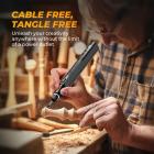 Mini draadloos roterende toolset, 39-in-1 set, 6 snelheden tot max 16000 RPM, 3.7V motor met minder trillingen, oplaadbaar, Kentfaith