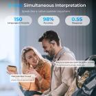 Oversetter Ørepropper Sanntid, 150 språk, Gratis oversettelse uten nettverk, 5 oversettelsesmoduser, Åpen-øre stil, ENC, Kentfaith