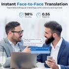 Óculos Inteligentes AI Tradução em Tempo Real 164 Idiomas Música Bluetooth 5.4 para Homens & Mulheres Kentfaith