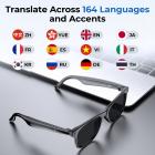 Óculos Inteligentes AI Tradução em Tempo Real 164 Idiomas Música Bluetooth 5.4 para Homens & Mulheres Kentfaith