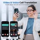 Óculos Inteligentes AI Tradução em Tempo Real 164 Idiomas Música Bluetooth 5.4 para Homens & Mulheres Kentfaith