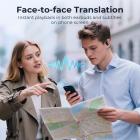 Realtids oversettelse ørepropper, AI-notatblokk med gratis oversettelse, transkripsjon, tverrapplikasjonsoversettelse for global virksomhet, reise, studie, Kentfaith