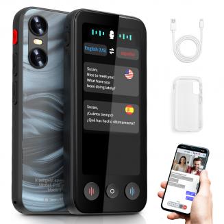 AI Translator Device for Business & Trade, 142 Languages Real-Time Online & Offline, Smart Office/Cross-App/Video/Photo Translation, Record & Transcription, Kentfaith