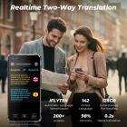 AI Translator-enhed, Ingen WiFi Nødvendig, 142 Sprog Stemme Øjeblikkelig To-vejs Online Oversætter, Offline/Optagelse/Fotooversættelse til Forretningsrejser, 16GB + 128GB Lagerplads, Bluetooth 4.0, Kentfaith