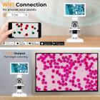 Microscópio Composto com Tela de 7 Polegadas, Conexão WiFi e USB, Recarregável, para Crianças e Estudantes, Kentfaith