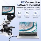 Microscópio Composto para Laboratório, Profissionais, Pesquisa, com Óptica Plan Corrigida ao Infinito, Ampliação de 40x-1000x, Sistema Koehler 5W, Kentfaith