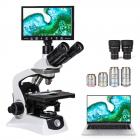 Microscópio Composto para Laboratório, Profissionais, Pesquisa, com Óptica Plan Corrigida ao Infinito, Ampliação de 40x-1000x, Sistema Koehler 5W, Kentfaith