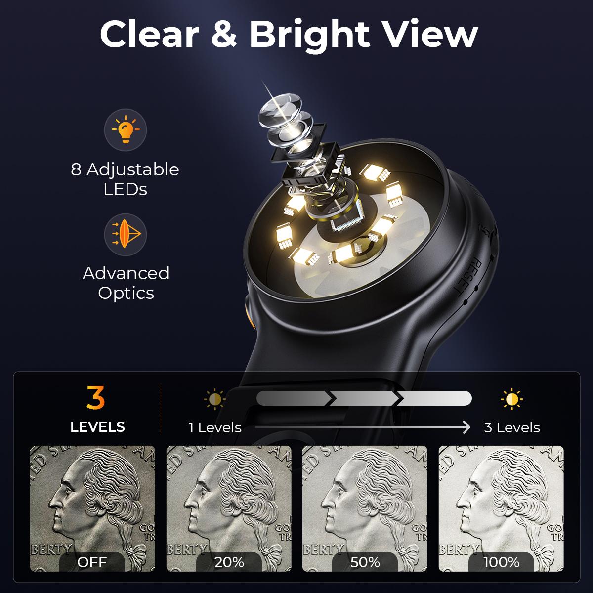 Handheld Microscope, 500X Magnification, 1080P Videos, 2-inch Screen ...