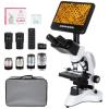 Microscopio Composto con Schermo da 7 pollici, 40X-1000X, Cattura Video 2.7K Foto 24MP, Supporto Connessione PC, Telecomando, Kentfaith