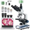 Compound Microscope with 4K Camera, 40X-2500X Magnification, PC Connection, Plan Optical System, Mechanical Stage, Kentfaith