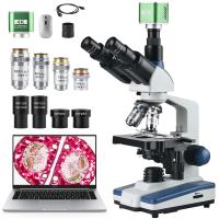 Compound Microscope with 4K Camera, 40X-2500X Magnification, PC Connection, Plan Optical System, Mechanical Stage, Kentfaith