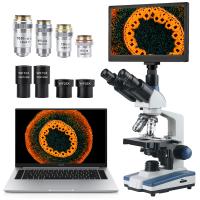 Compound Microscope with 11.6-inch Smart Screen, 40X-2500X Magnification, PC Connection, Plan Optical System, Mechanical Stage, Kentfaith