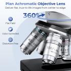 Compound Microscope with 11.6-inch Smart Screen, 40X-2500X Magnification, PC Connection, Plan Optical System, Mechanical Stage, Kentfaith