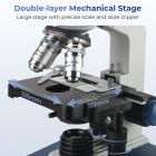 Compound Microscope with 11.6-inch Smart Screen, 40X-2500X Magnification, PC Connection, Plan Optical System, Mechanical Stage, Kentfaith