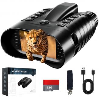 4K Nachtkijker met afstandsmeter, 500m/1640ft nachtzichtbereik, 3,2 inch display, 8x zoom, voor wildobservatie, jacht, beveiliging, kamperen, Kentfaith