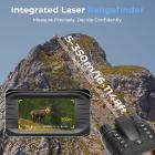 4K Nachtkijker met afstandsmeter, 500m/1640ft nachtzichtbereik, 3,2 inch display, 8x zoom, voor wildobservatie, jacht, beveiliging, kamperen, Kentfaith