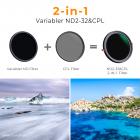Ein Filter verfügt sowohl über CPL- als auch über variable ND-Filterfunktionen.