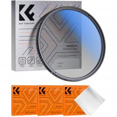 58mm CPL filtro,K&F Concept 58MM Polarizzatore circolare Ultra-Slim 18 strati filtro per lenti CPL multistrato, serie K