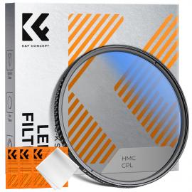 K&F Concept 67mm Sirkulær polarisasjonsfilter, CPL Filter med Ultratynn 18 Flerlagsbelegg, Optisk Glasslinsefilter Sirkulære Polarisasjonsfiltre for Kameralinse Nano-Klear Serien
