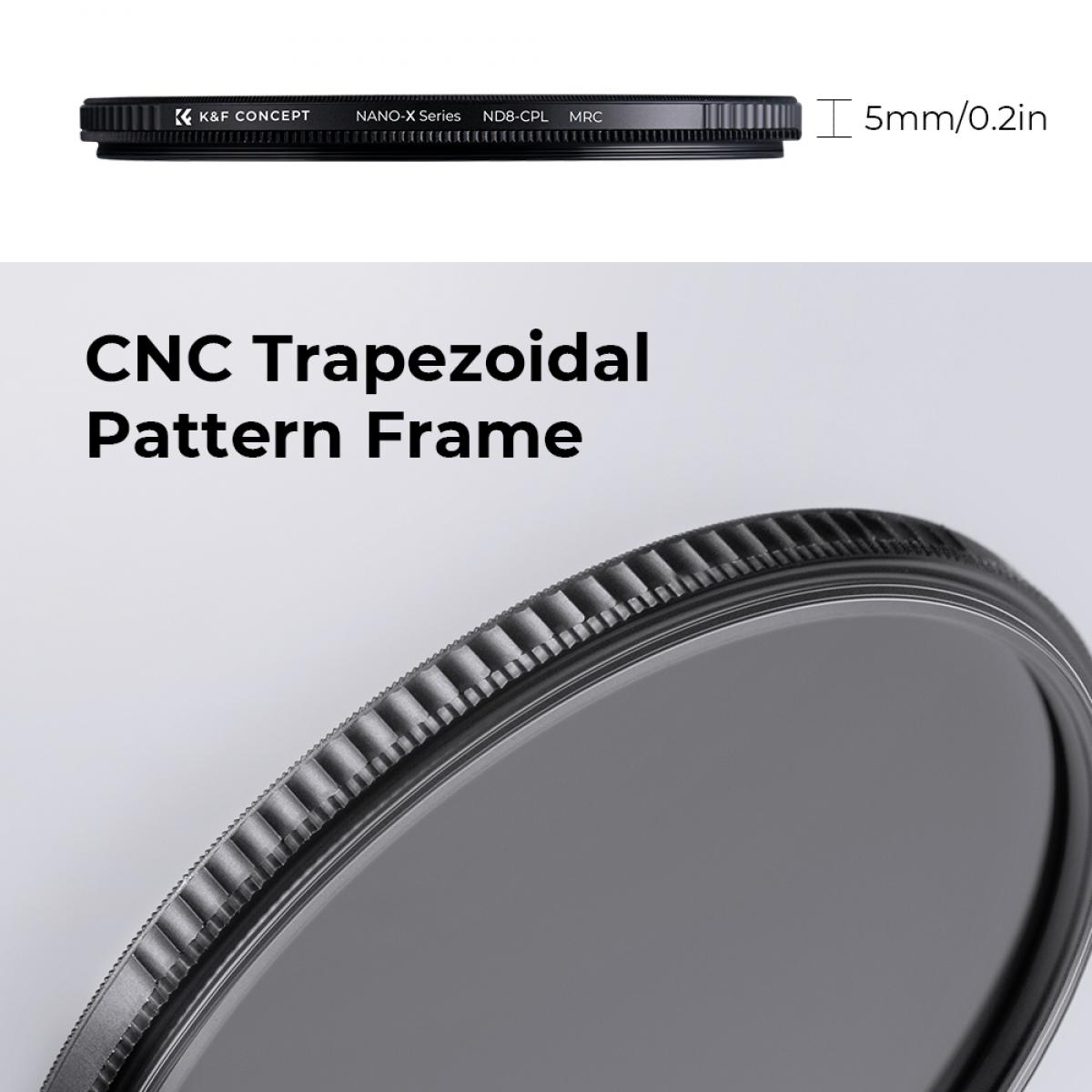 82mm Фильтр нейтральной плотности ND 8 Фильтр и CPL Циркулярный поляризационный фильтр 2 в 1 для объектива камеры Multi-покрытием, Ultra Clear, водонепроницаемый, устойчивый к царапинам