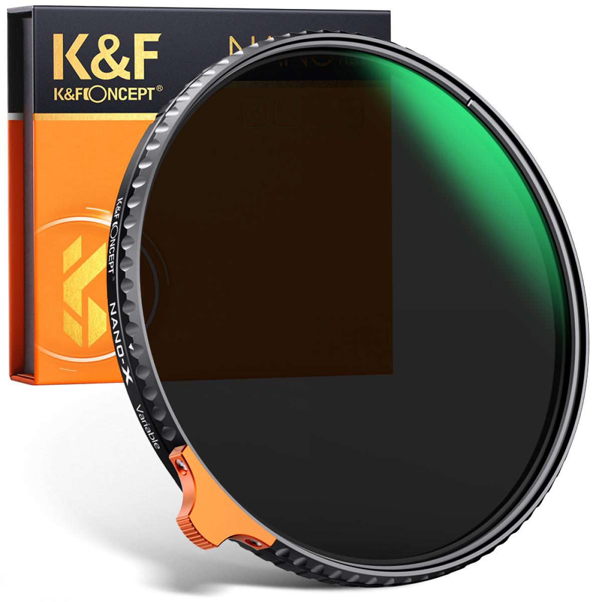 K&F Nano-X Serie Graufilter ND1000 77mm ND Filter 77mm Neutraldichtefilter 77mm mit MRC Mehrschichtvergütung Grünfolie