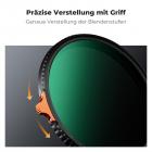 Dieser VND ND2-400 haben einen verstellbaren Hebel, damit ist die Bedienung wesentlich einfacher als bei den meistens Vario ND Filter, die diesen Griff nicht haben.