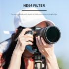 49mm Filter ND64 (6 Stop), Vattentät, Anti-repa, Multibelagd,Nano-Xcel