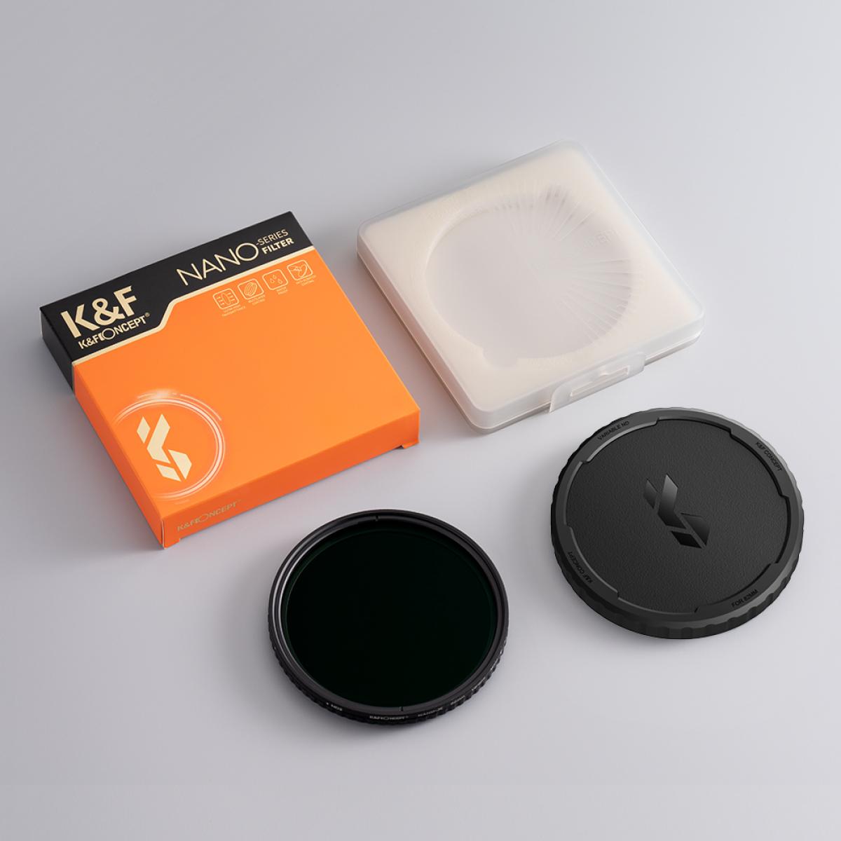 K&F Concept 67mm Variabile ND2-32 (5 stop) NANO X Filtri con copriobiettivo
