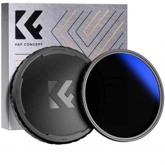 3-7 Stop K&F Concept 55mm Variable ND Filter ND8-ND128 HD Hydrophobic VND Filter for Camera Lens No X Cross 