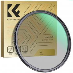 58mm CPL filtro,K&F Concept 58mm Filtro polarizzatore circolare 24 strati multistrato HD Filtro per obiettivo CPL sottile (serie D)