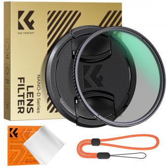 Filtre polarisant circulaire 77 mm avec capuchon de filtre Filtre CPL polarisant ultra fin en verre optique avec 24 revêtements multicouches pour objectifs d'appareil photo Série Nano-Dazzle