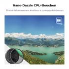 Filtre CPL 52mm Filtre Polarisant Circulaire avec Bouchon et Chiffon de Nettoyage, 24 Couches de Nano-revêtement - Série Nano-Dazzle