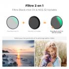 Filtre Black Mist 1/4 & ND2-ND32 (1-5 stops) 55mm, Filtre Black Pro Mist et Filtre ND Variable Densité Neutre 2 en 1 avec 28 Couches de Nano-revêtement - Série Nano-Xcel