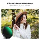 Filtre Black Mist 1/4 & ND2-ND32 (1-5 stops) 55mm, Filtre Black Pro Mist et Filtre ND Variable Densité Neutre 2 en 1 avec 28 Couches de Nano-revêtement - Série Nano-Xcel