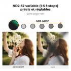 Filtre Black Mist 1/4 & ND2-ND32 (1-5 stops) 55mm, Filtre Black Pro Mist et Filtre ND Variable Densité Neutre 2 en 1 avec 28 Couches de Nano-revêtement - Série Nano-Xcel