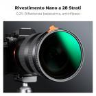 Filtro ND Variabile Black Mist 1/4 + ND2-32 (1-5 stop) 82mm con pellicola verde antiriflesso a 28 Strati Rivestimento su entrambi i lati e leva,Nano-Xcel