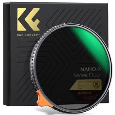 58 mm multifuncional ajustável preto macio 1/4 e filtro ND2-32 2 em 1 com 28 revestimentos multicamadas - série Nano X