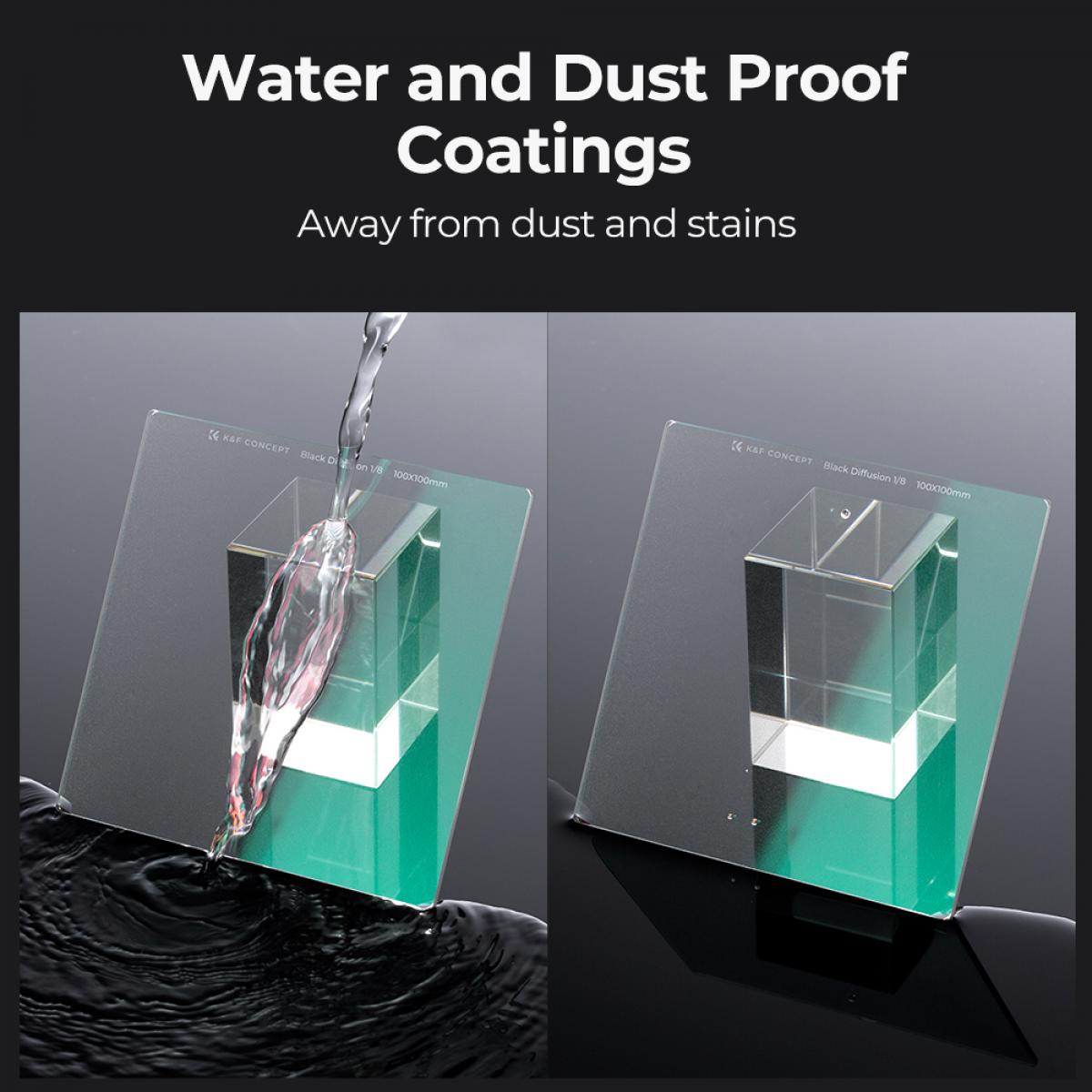 100x100mm Kare Siyah Mist 1/8 Efekt Filtresi 28 Çok Katmanlı Kaplamalar Rüya Sinematik Efekt Filtresi
