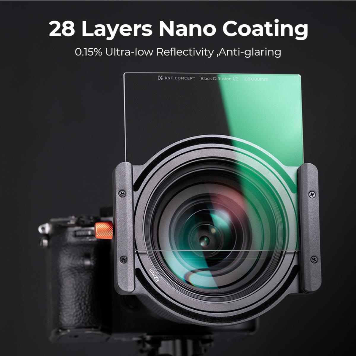 100x100 мм квадратный черный диффузионный фильтр 1/2 Effect 28 многослойных покрытий Dream Cinematic Effect Filter