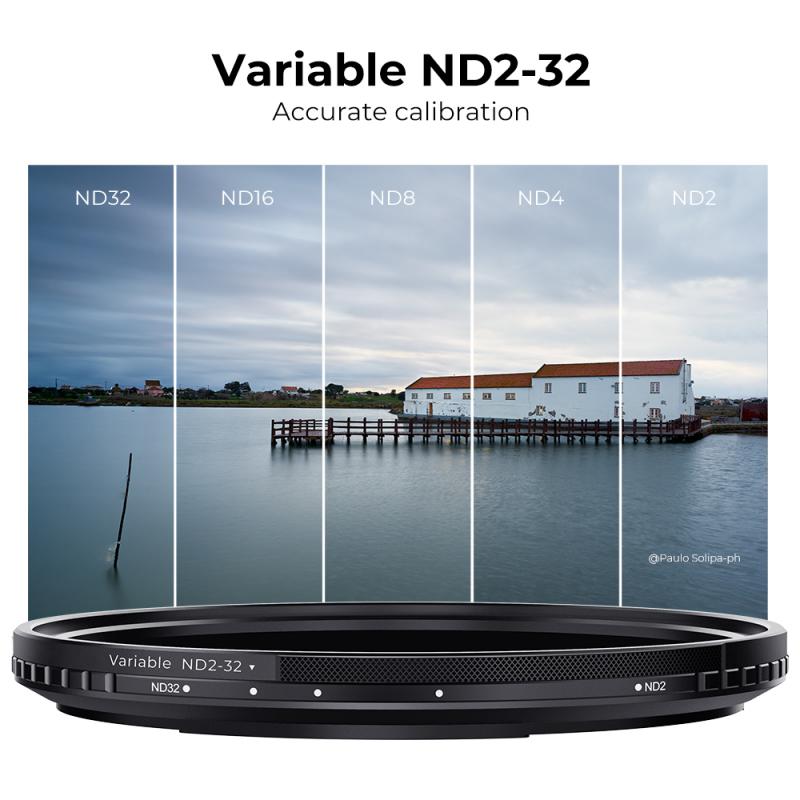 Neutral density filters for controlling exposure and creating motion blur.