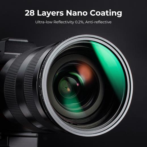 62mm Filtro ND Variable Color Verdadero ND2-ND32 con 28 Capas de Película  Verde Antirreflejos, Serie Nano-X
