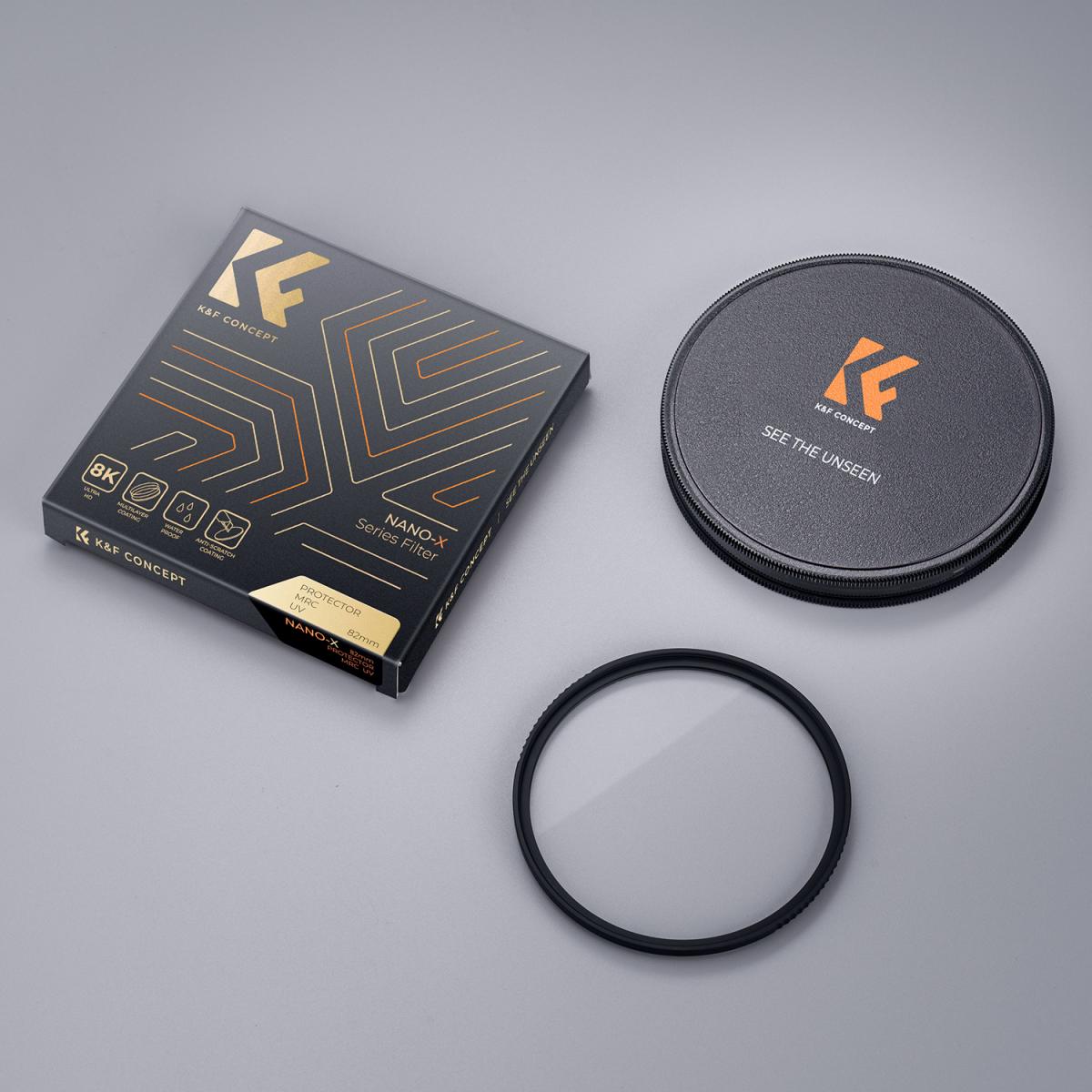 Filtr UV 72 mm z 28 Wielowarstwowymi Powłokami HD/Ultracienkie Hartowane Szkło Optyczne/Hydroizolacja/Odporny na Zarysowania - Seria Nano x