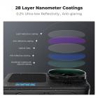 K&F Concept Variabelt ND32-512 Filter Kompatibelt med GoPro Hero 13 Black, Nøytralt Lysreduksjonsfilter for GoPro 12/11/10/9 Svart, Flerlags HD Optisk Glass Actionkamera Tilbehør