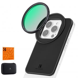 K&F Concept 6,1 Zoll Magnetischer Objektivfilter-Adapter mit 67mm CPL Filter Polfilter für iPhone, Kompatibel mit 16/15/14/13/12, 16/15/14/13/12 Pro