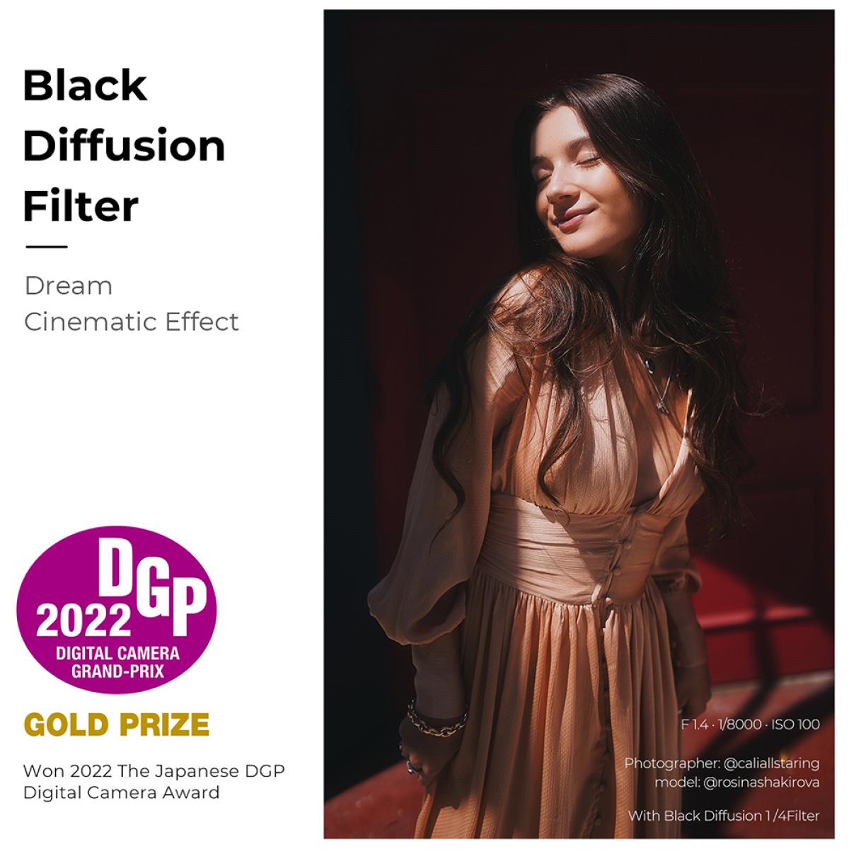 55 mm svart tåkefilter 1/4, 28 lag antirefleks grønn film, vanntett og ripebestandig med linsedeksel i metall, Nano-serien