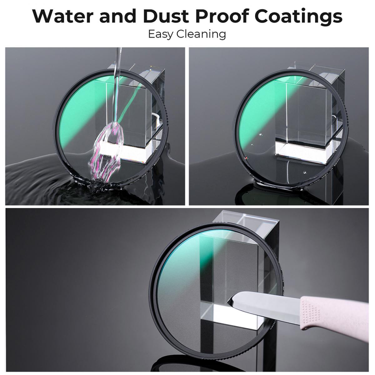 58mm svart tåkefilter 1/4, 28 lag antirefleks grønn film, vanntett og ripebestandig med linsedeksel i metall, Nano-serien