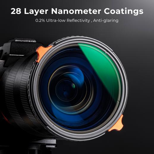 K&F Concept 72mm Fader Variable ND2-ND32 Filtre ND et Filtre Polarisant  Circulaire CPL 2 en 1 pour Objectif de Caméra No X Spot 
