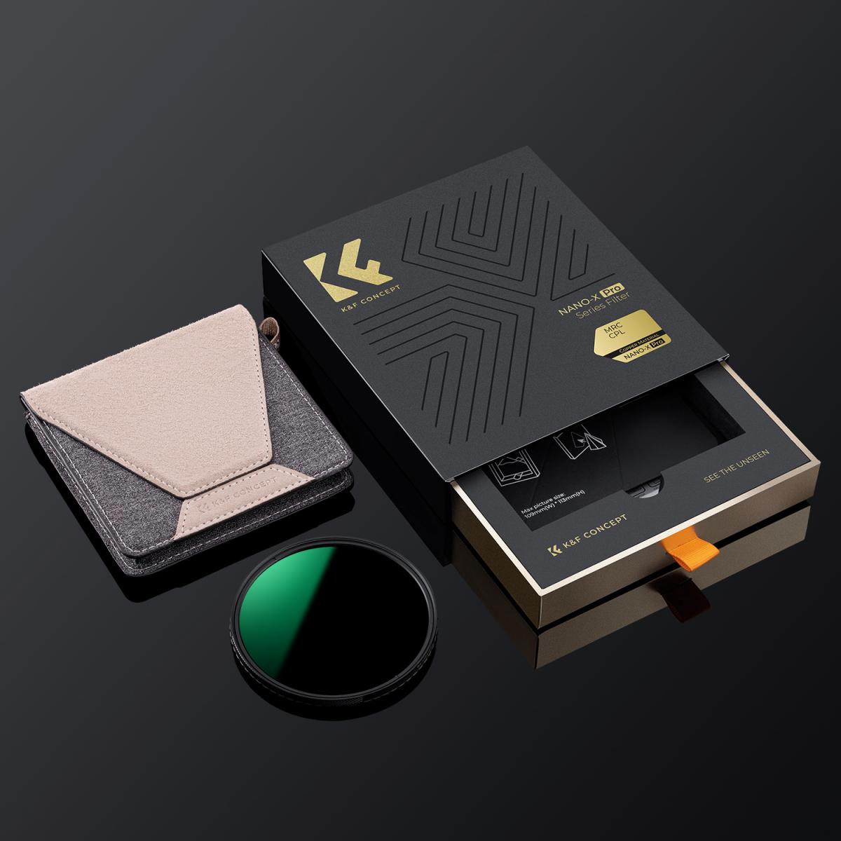 Filtr Polaryzacyjny 77 mm z Ultra Cienka Mosiężna Ramai i 36 Warstwowa Nanopowłoka (Seria Nano-X PRO)