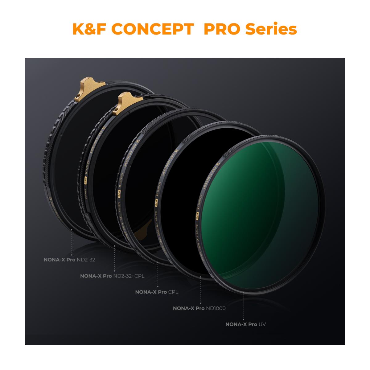Pirinç Filtre Halkasında 52 mm CPL ve ND 2-32 Lens Filtresi, 36 katmanlı Kaplamalı Ultra-ince Yüksek Çözünürlüklü Optik Cam, Su Geçirmez ve Çizilmez, Yansıma Önleyici, Nano-X Pro Serisi
